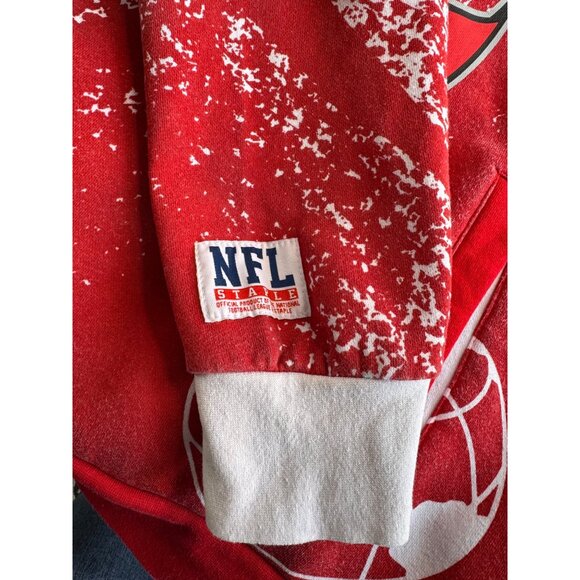 NFL x Staple Red Tampa Bay Buccaneers Pullover Hoodie SZ M All Over Print - Picture 6 of 12